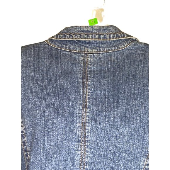 St John’s Bay Petite Denim Pleated Woman’s Jacket PL - Picture 11 of 12